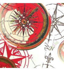 Red black beige brown color vintage compass south east north south directions numbers stars degree pattern roller blind